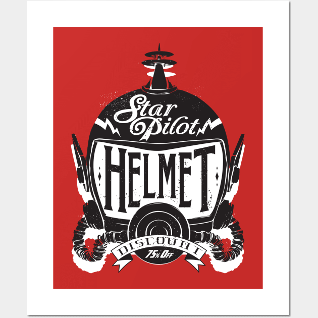 Star Pilot Helmet. Exciting Space Adventure for Movies & Comic fans with Rockets and Phasers. Wall Art by BecomeAHipsterGeekNow